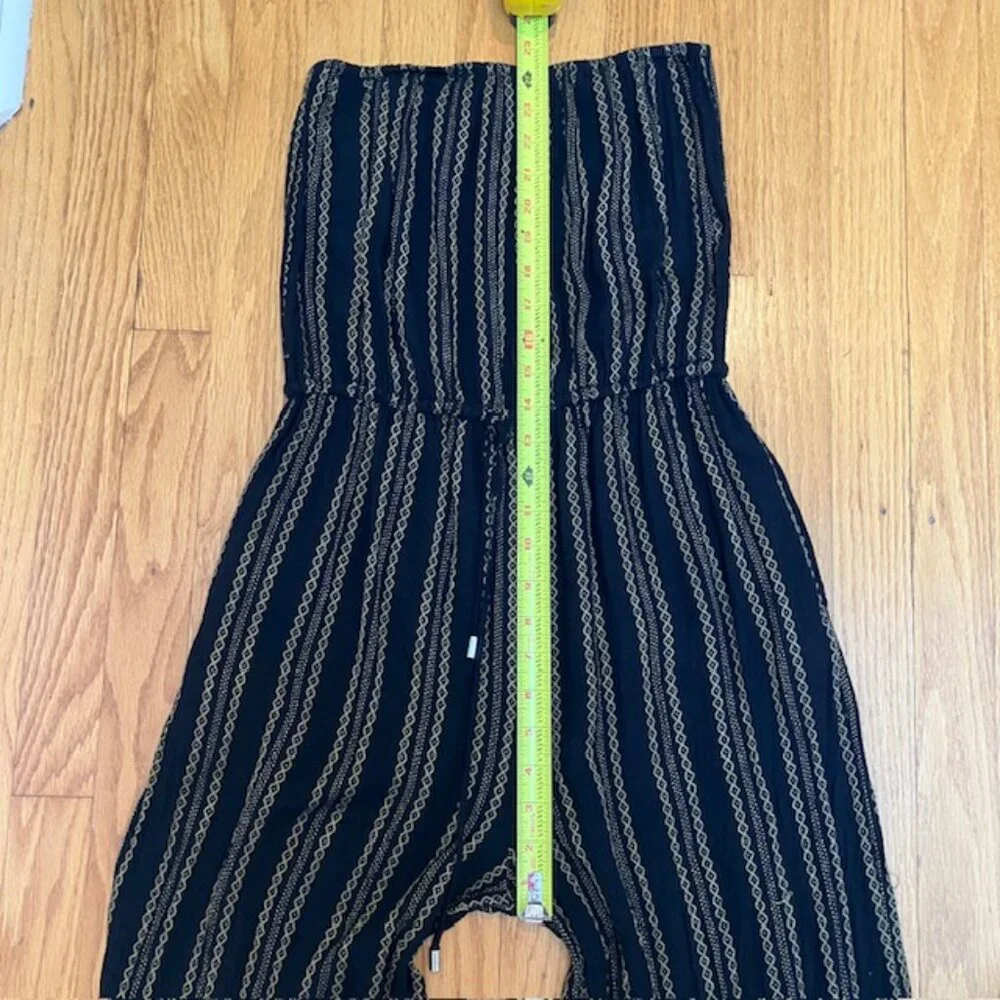 Elan Black and Gold Strapless Jumpsuit style coverup size M